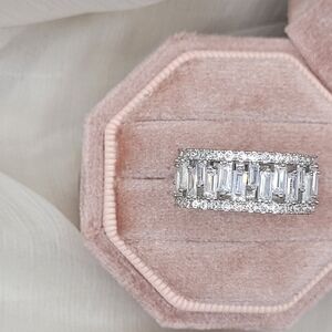 Radiant Elegance Baguette & Round Diamond Eternity Band